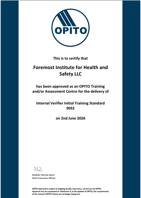 opito internal verifier initial training standard , internal verifier initial training standard , verifier initial training , initial training , foremost , foremost institute for health and safety